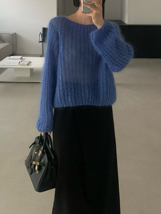 ♡空氣蓬鬆手編感針織上衣♡ (C251218)