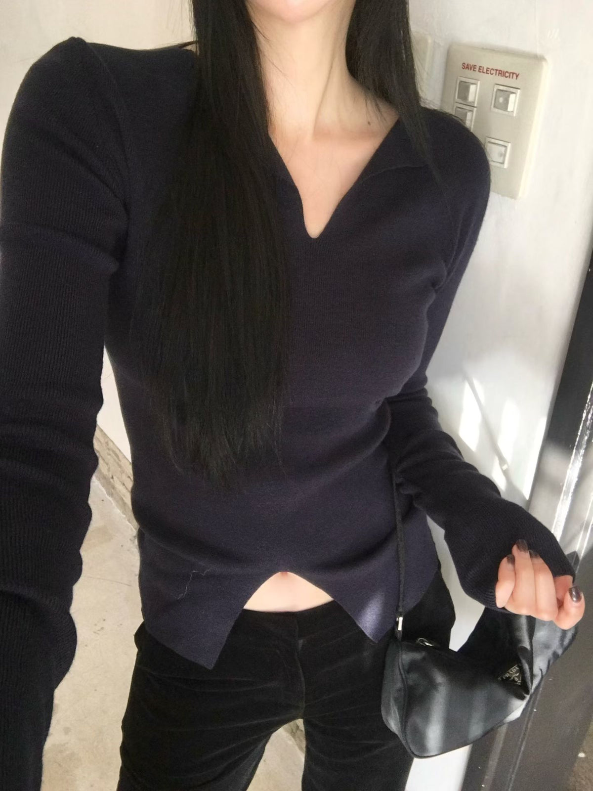 ♡小翻領開衩設計修身上衣♡ (C261039)