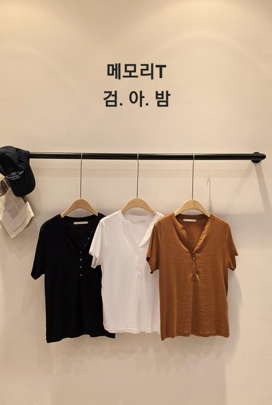 ♡Oni家♡萬能打底半開襟天絲T (C260961)