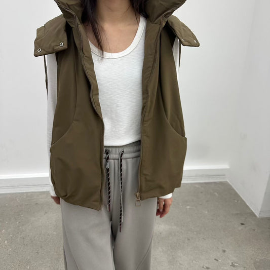 ♡連帽側釦羽絨背心♡ (C251169)