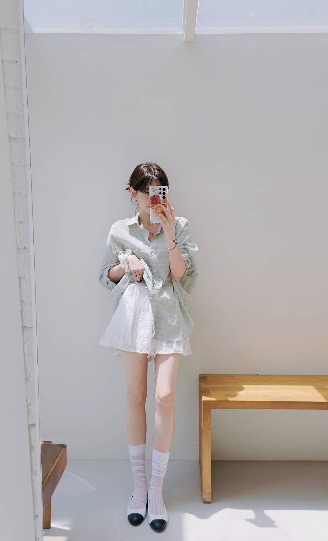 ♡Oni家♡經典百搭格紋休閒襯衫 (C250822)