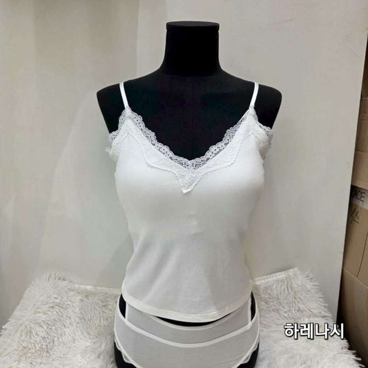♡純棉蕾絲V領Bra Top♡ (C250921)