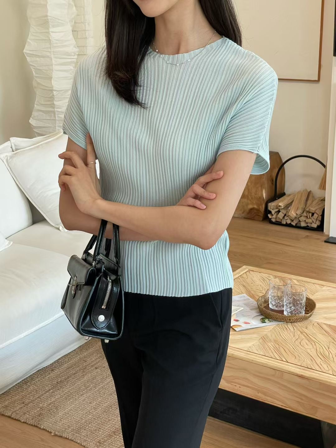 ♡立體細摺氣質上衣♡ (C250912)