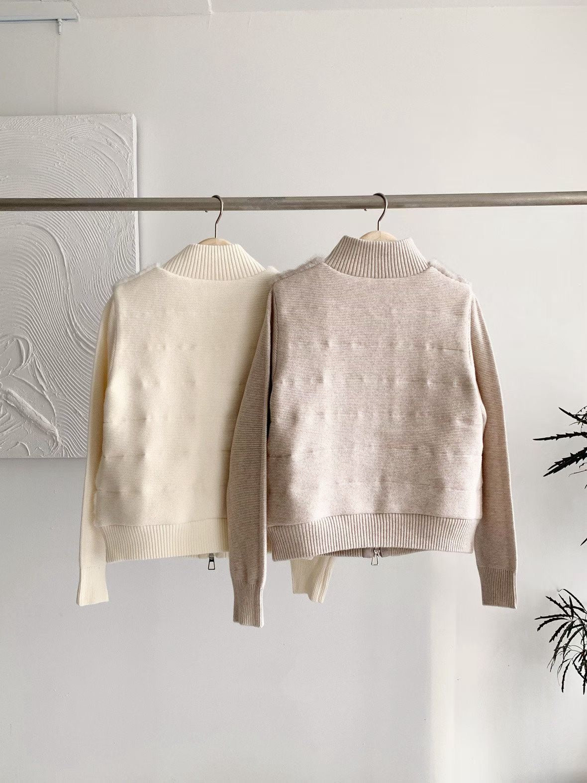 ♡貴氣暖絨拼接立領拉鍊外套♡ (C251271)