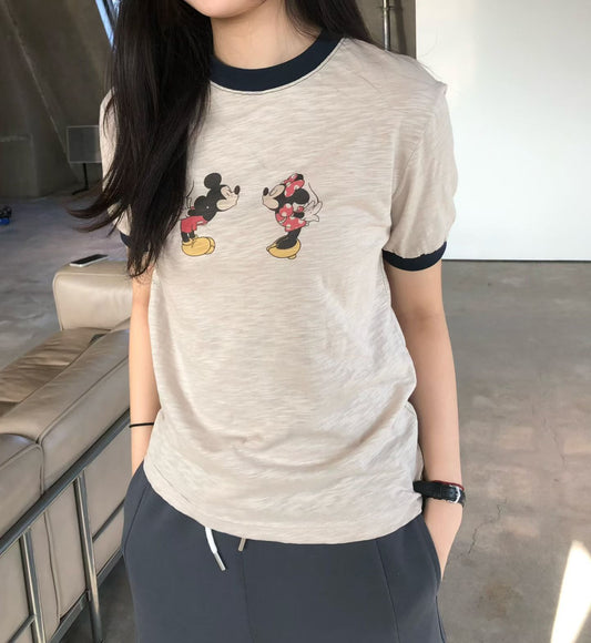 ♡Disney授權米奇米妮心動互動短袖T♡ (C260525)