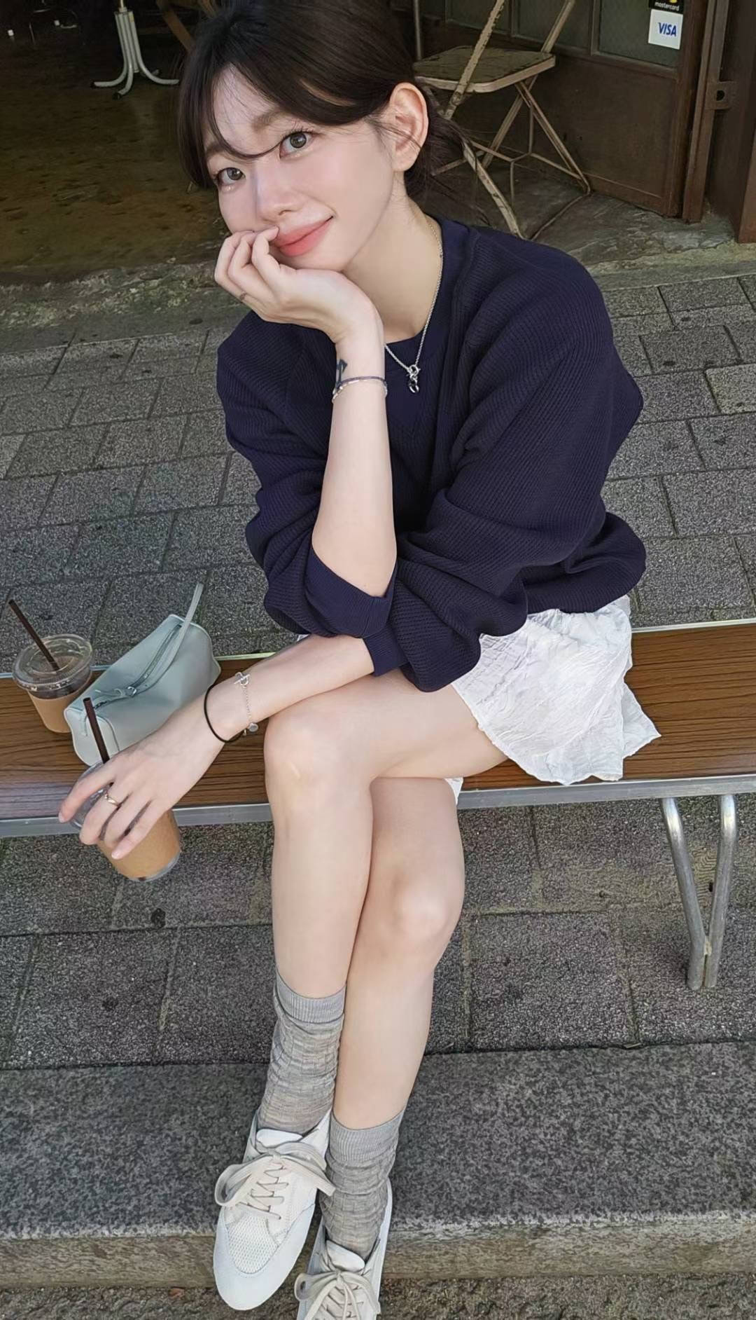 ♡Oni家♡ 鬆餅格休閒大學衛衣 (C251003)