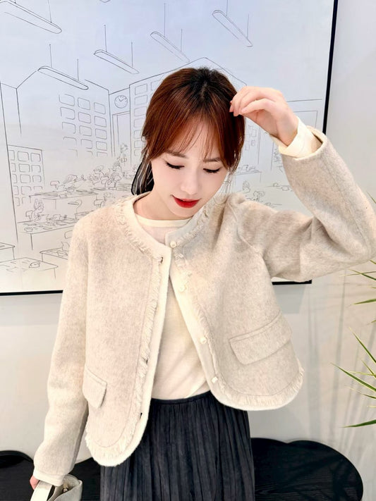 ♡法式雅緻小香流蘇邊外套♡ (C251159)