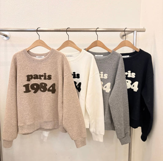 ♡Paris 1984 立體絨字軟毛圈暖暖上衣♡ (C251150)