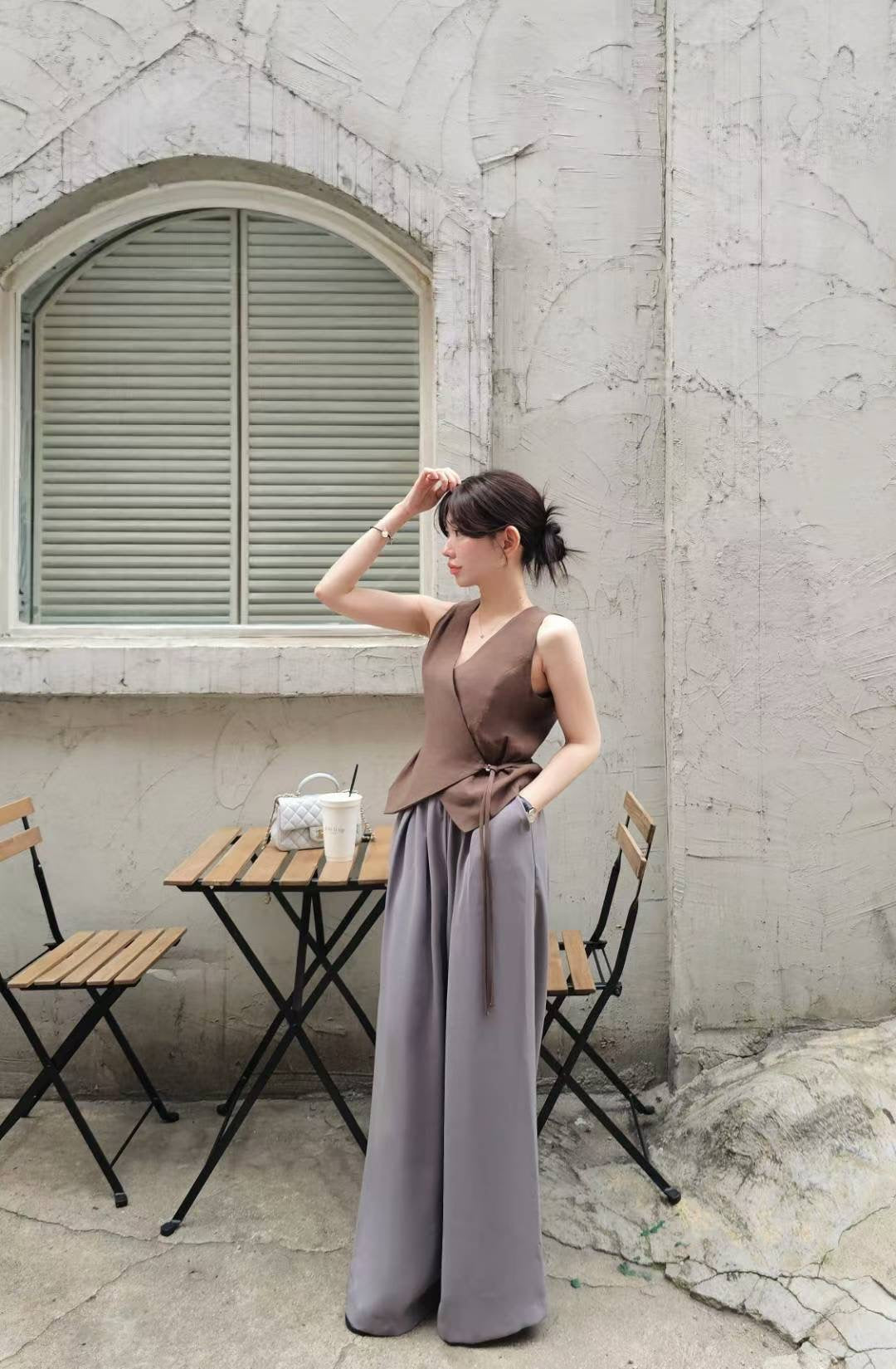 ♡Oni家♡升級版!!法式鬆弛感闊腿西褲 (C251005)