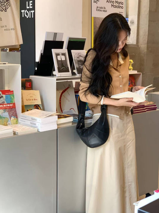 ♡優雅圓領撞色滾邊針織開衫♡ (C251013)