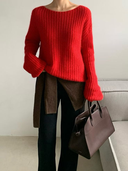 ♡大圓領泡泡袖毛衣♡ (C251167)