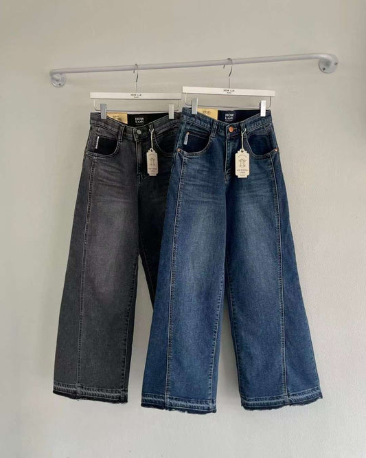 ♡顯瘦側拼接設計刷絨寬褲♡ (C251233)