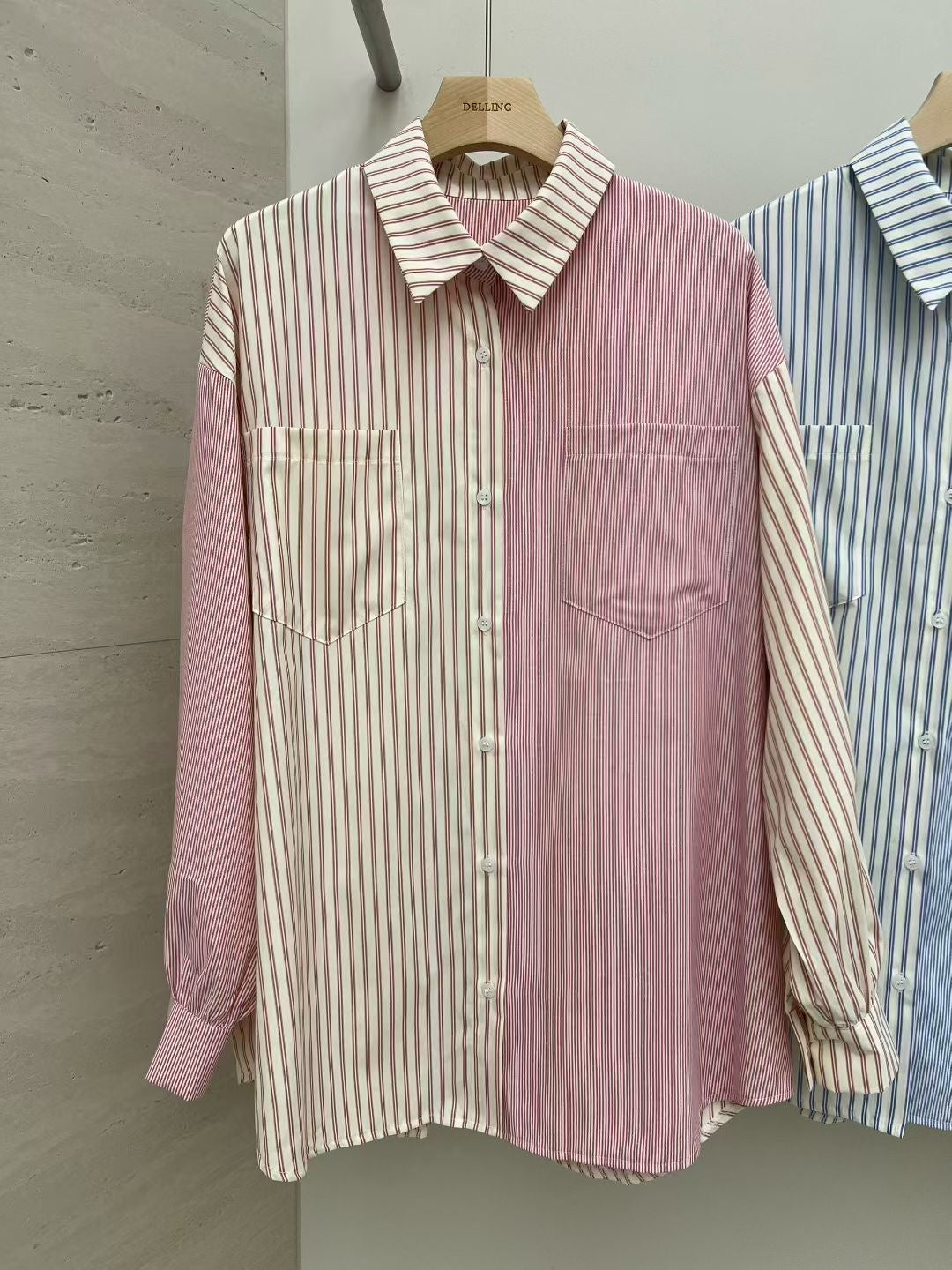 ♡雙色條紋男友襯衫♡ (C250910)