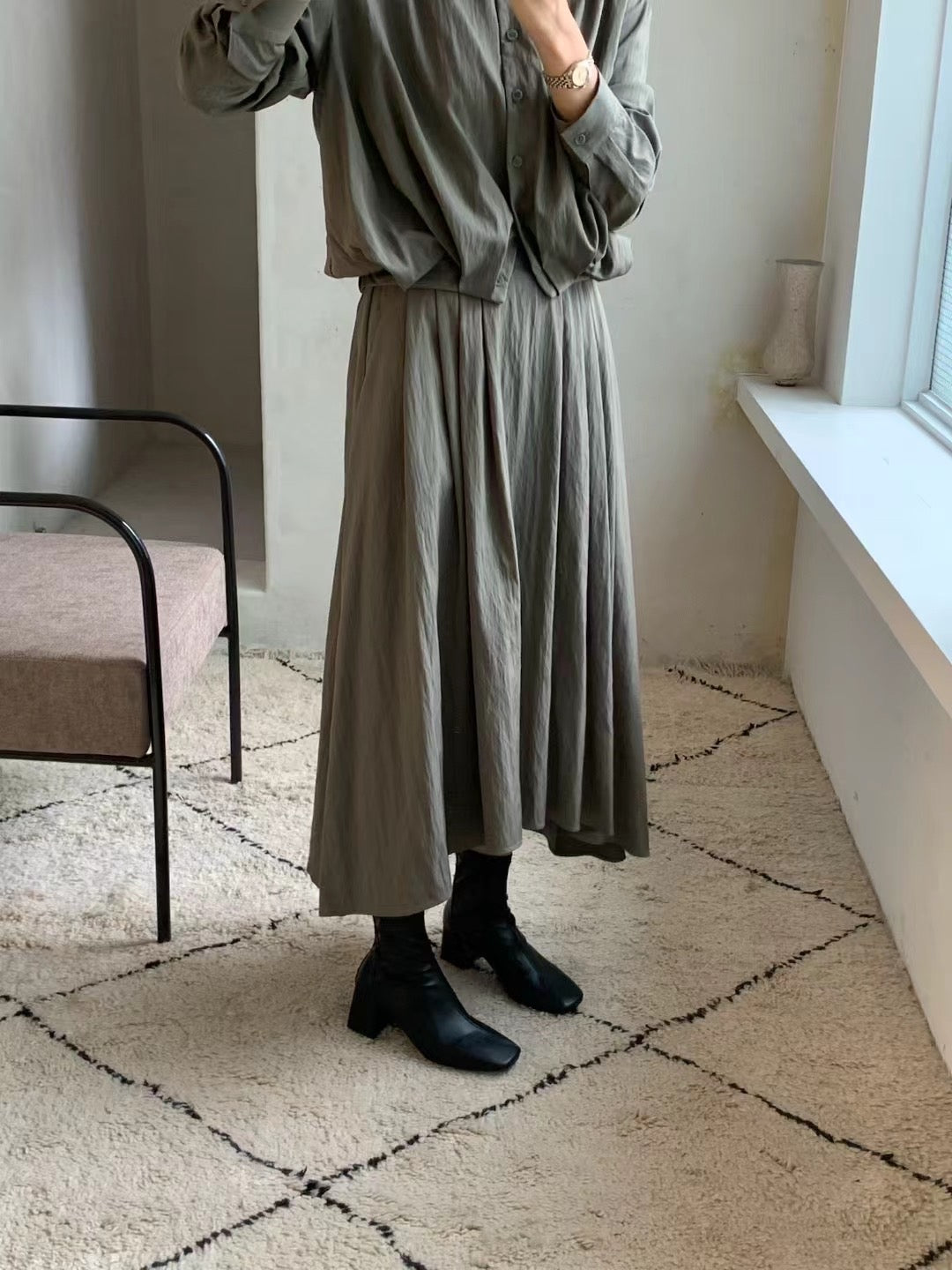 ♡極美霧光立體雕褶傘擺裙♡ (C250825)