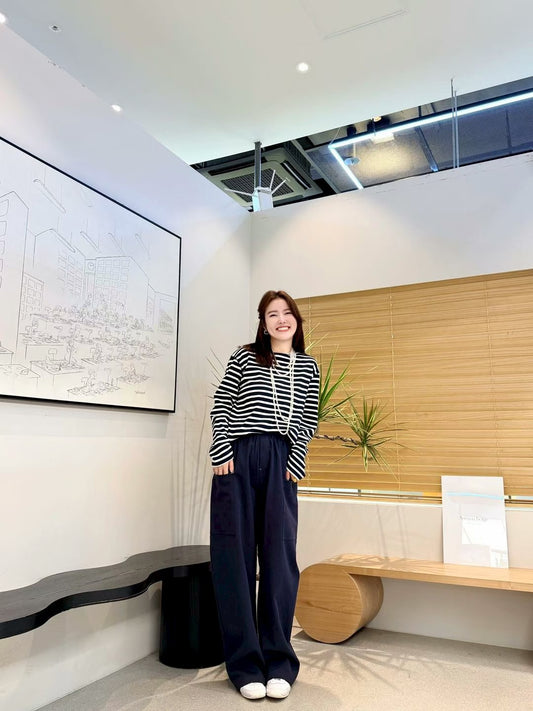 ♡率性舒適微工裝寬版彎刀褲♡ (C251161)