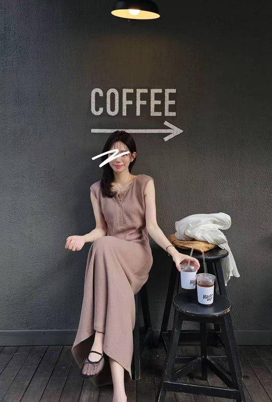 ♡Oni家♡鬆餅格修身休閒洋裝 (C251044)