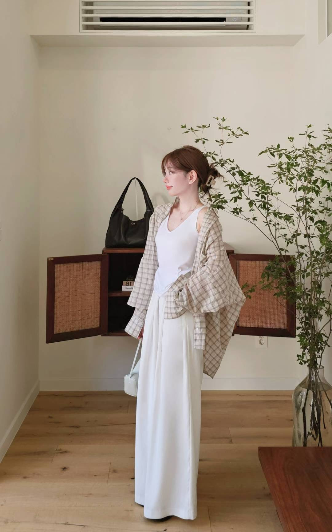 ♡Oni家♡經典百搭格紋休閒襯衫 (C250822)