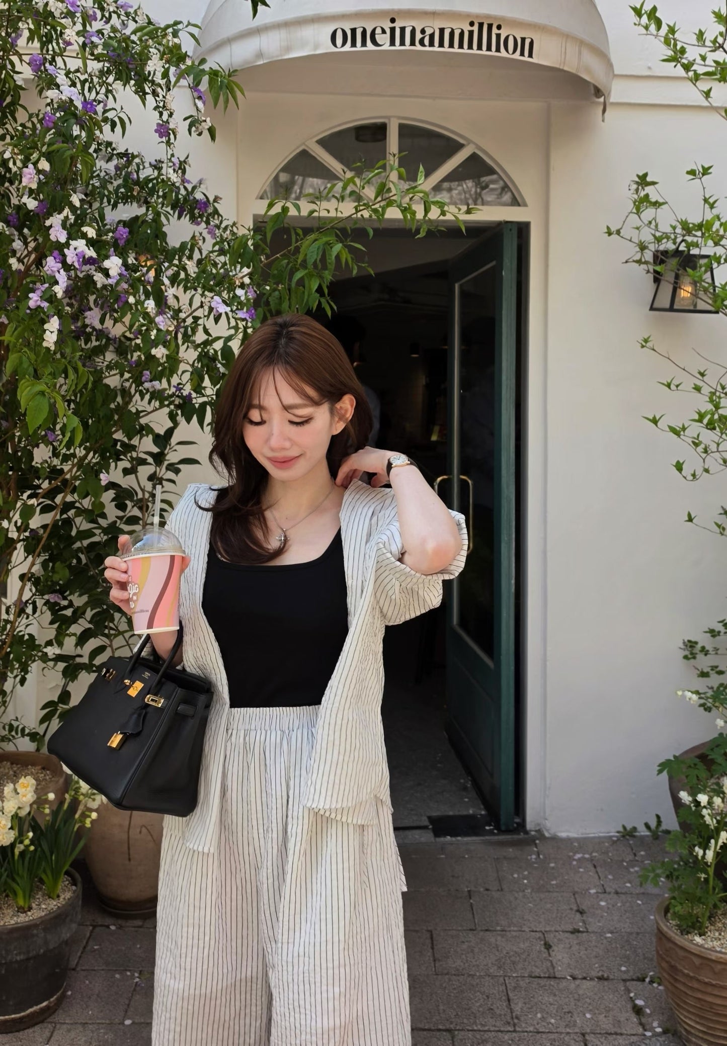 ♡Oni家♡鬆弛時髦感天絲條紋襯衫 (C260551)