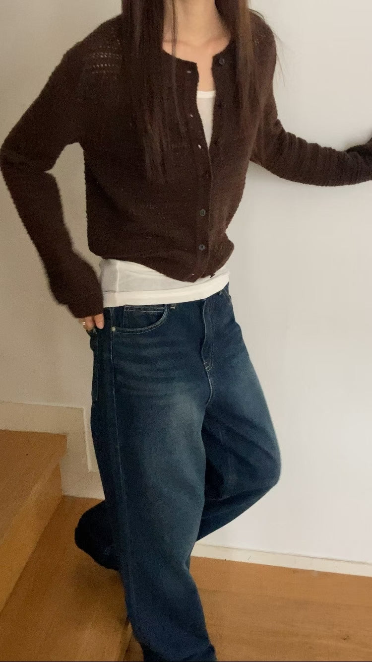 ♡質感鏤空織紋開襟衫♡ (C251263)