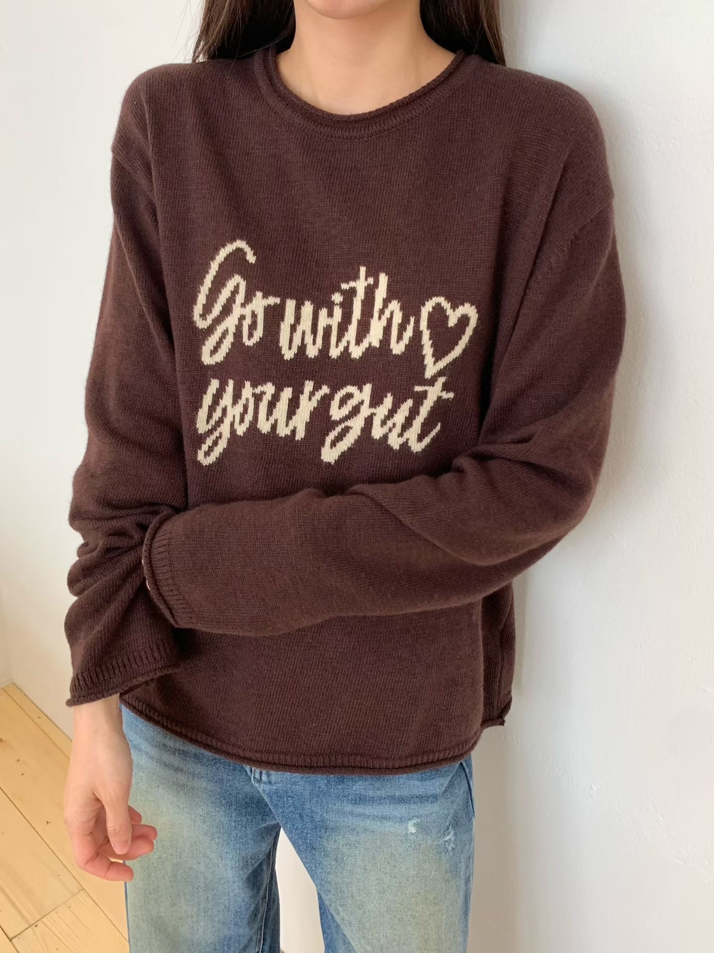 ♡活力字母圓領毛衣♡ (C251020)