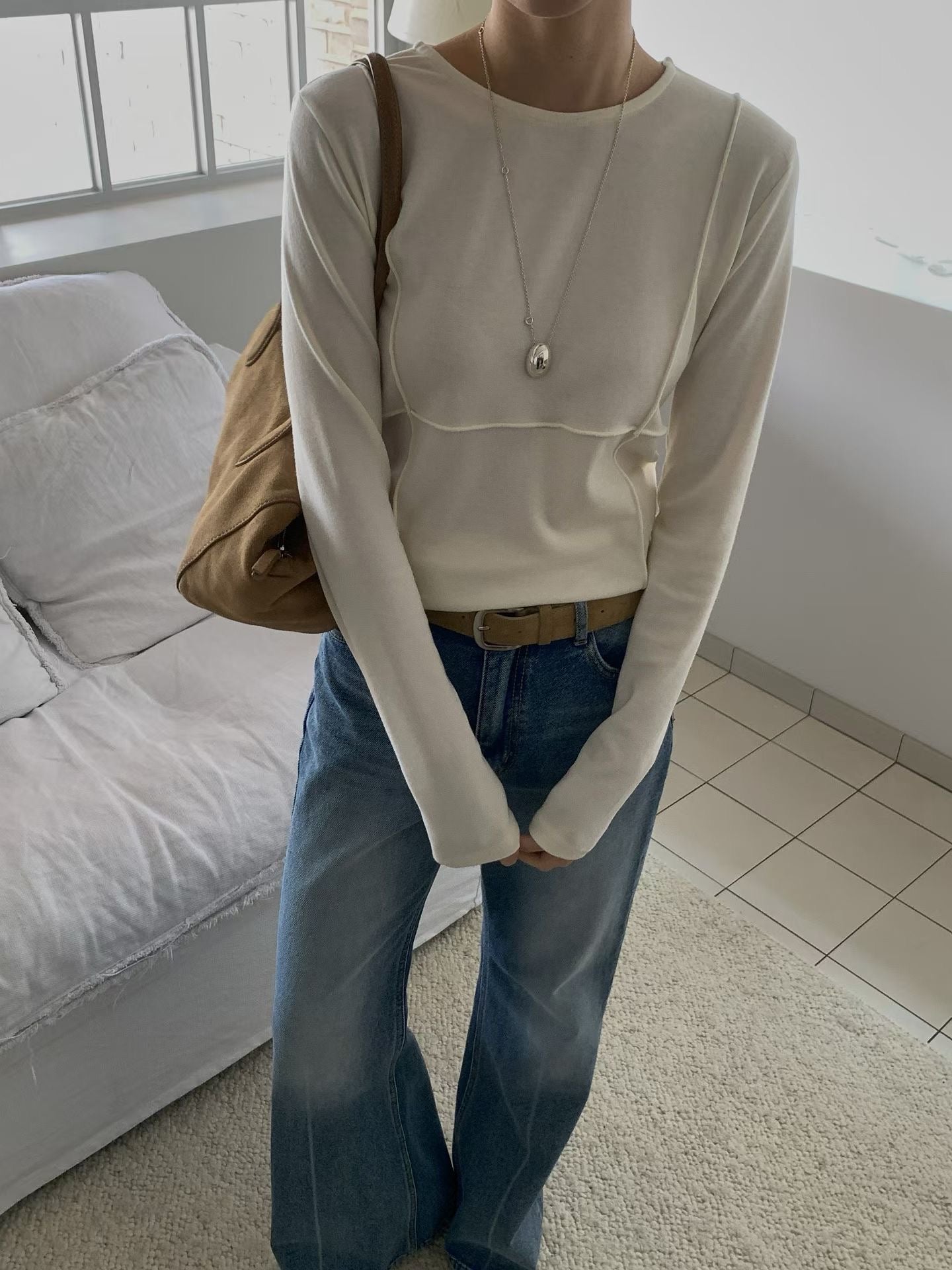 ♡低調立體線條百搭長袖上衣♡ (C251029)