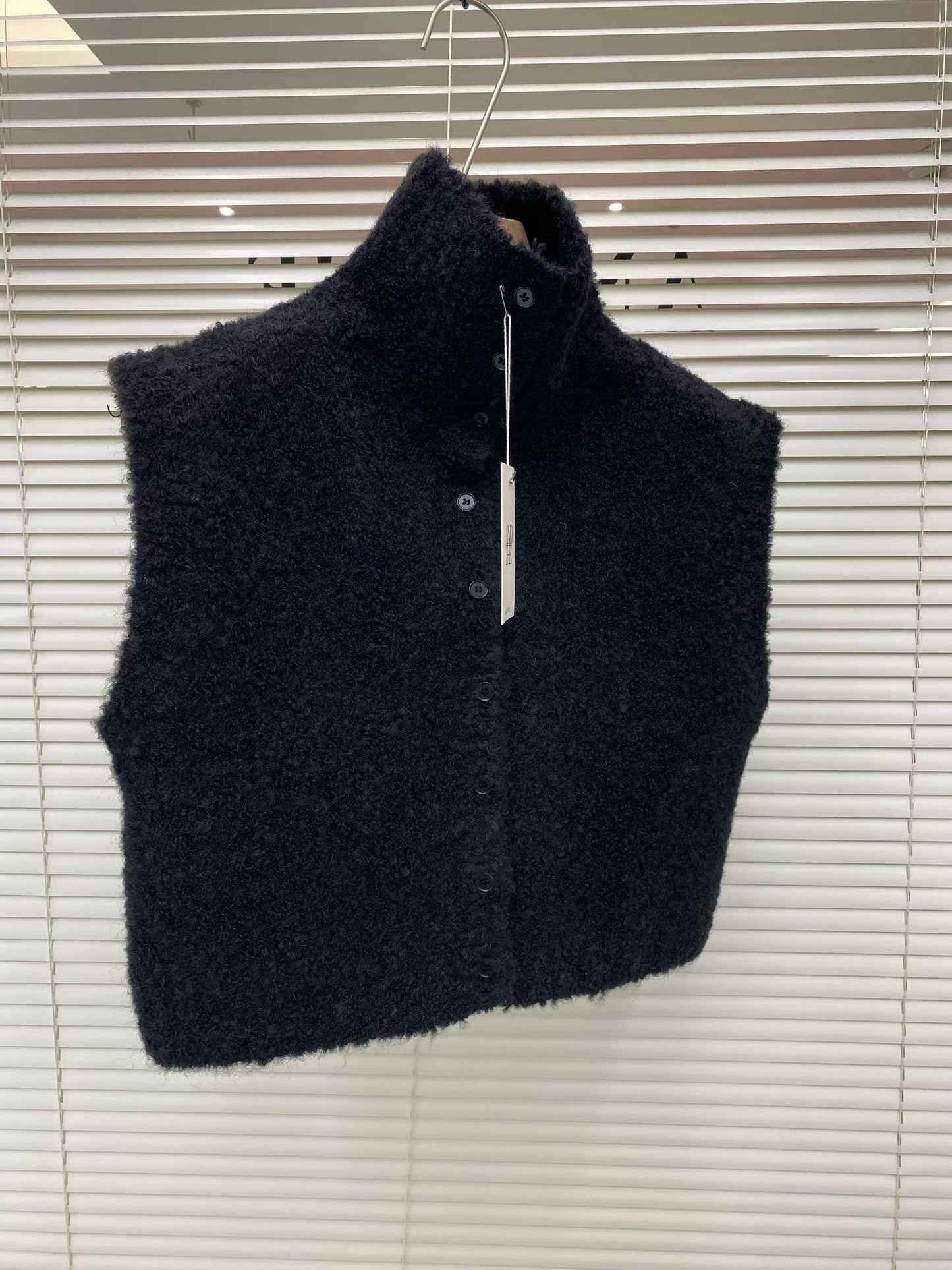 ♡毛呢感立領保暖背心♡ (C251265)