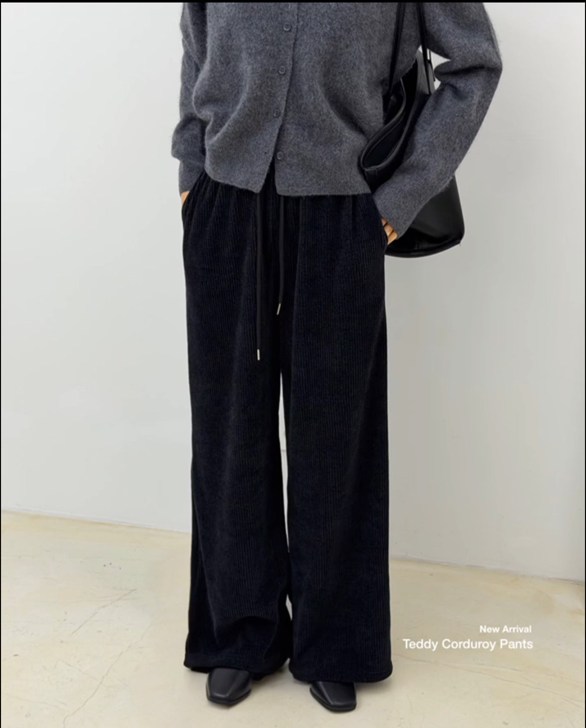 ♡泰迪燈芯絨垂墜寬褲♡ (C251250)