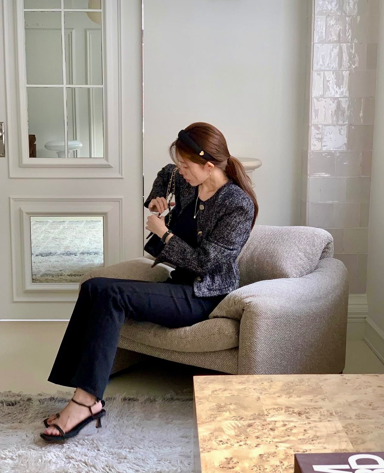 ♡質感手工小香金心Logo髮箍♡ (C251032)