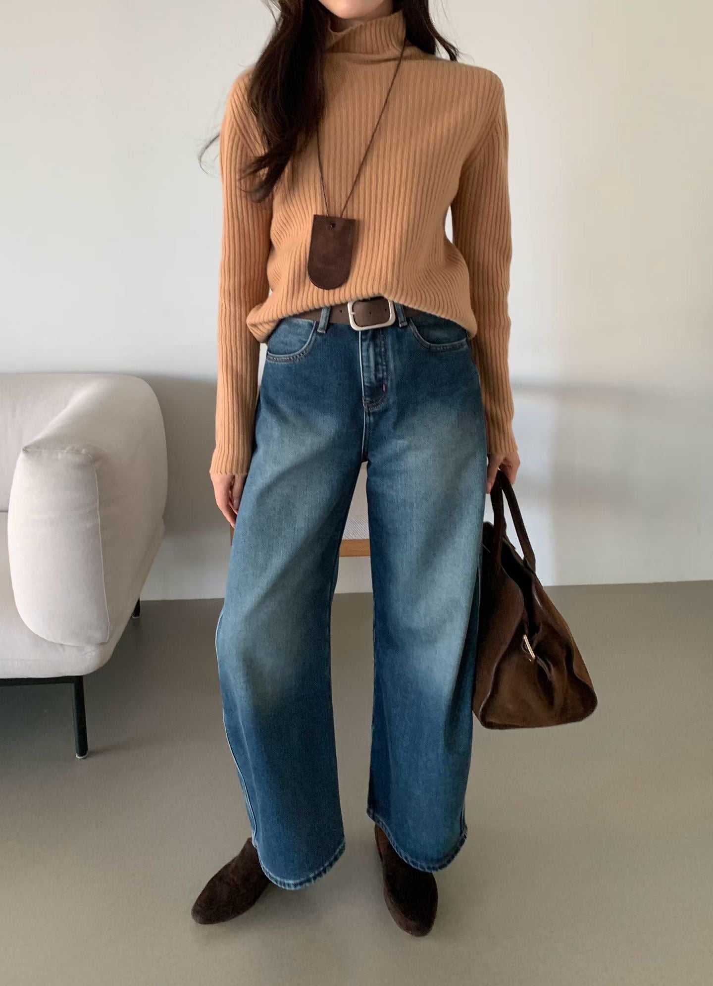 ♡日常百搭高領坑條上衣♡ (C251209)