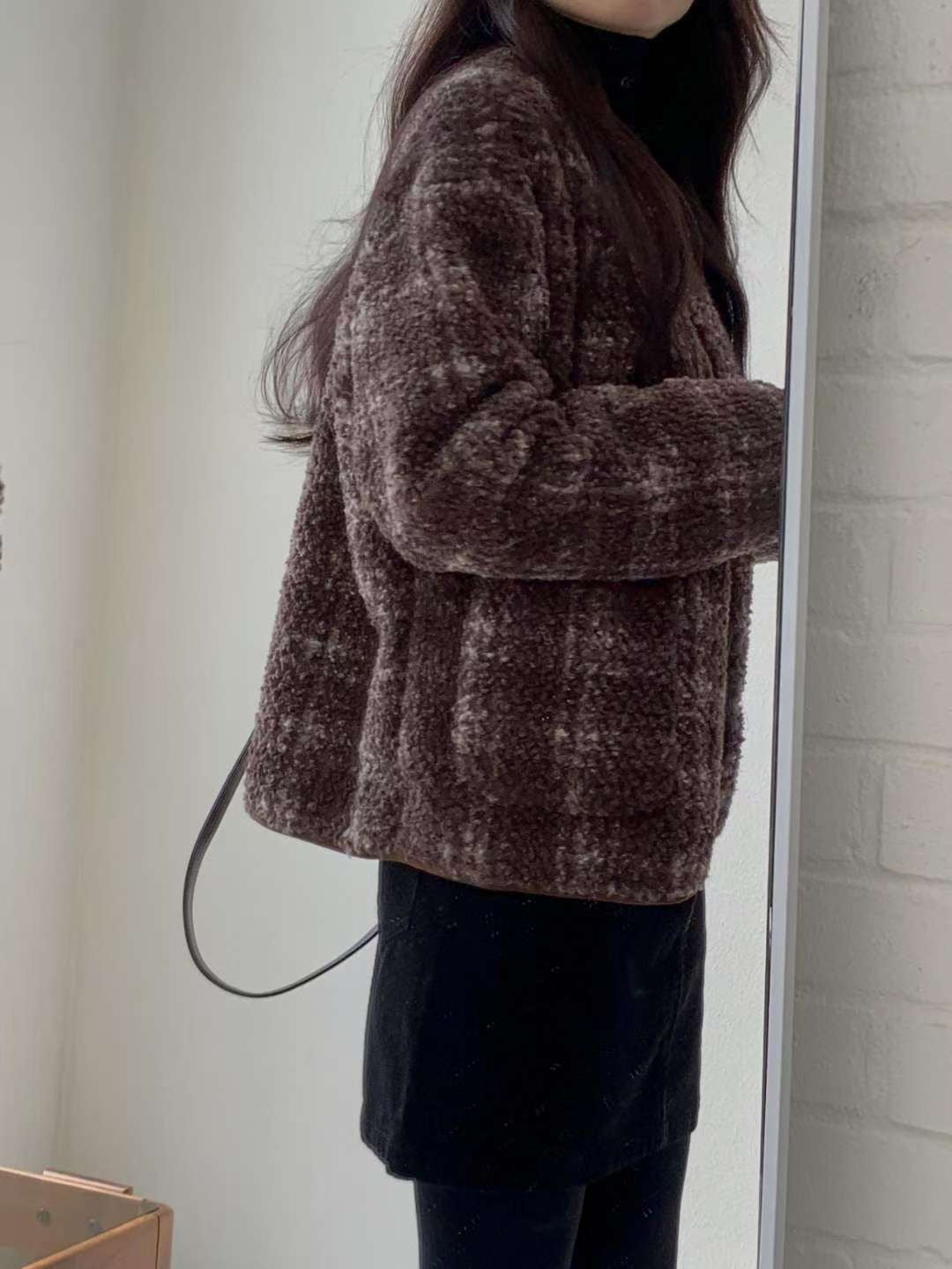 ♡暖芯柔絨格紋泰迪外套♡ (C251279)