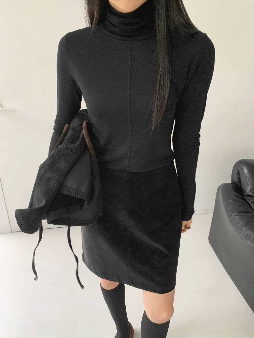 ♡霧感麂絨H線短裙♡ (C251163)