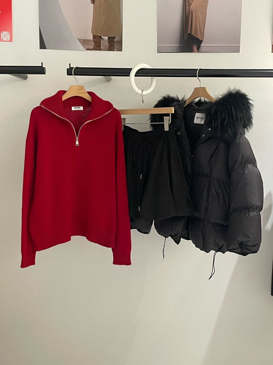 ♡休閒暖感立領半拉鍊衫♡ (C251223)