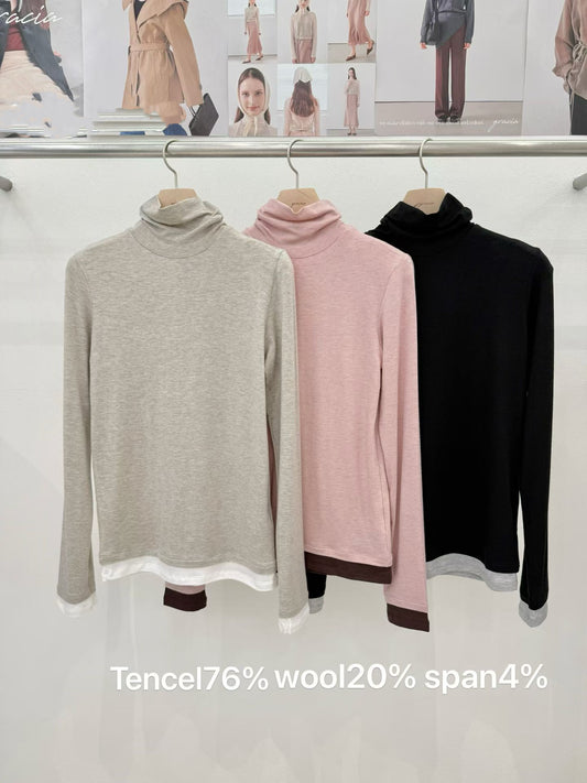 ♡冬季必備舒適層次高領上衣♡ (C251019)