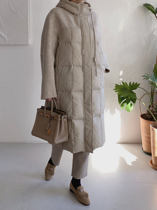 ♡極暖雙材質立體拼接羽絨外套♡ (C251268)