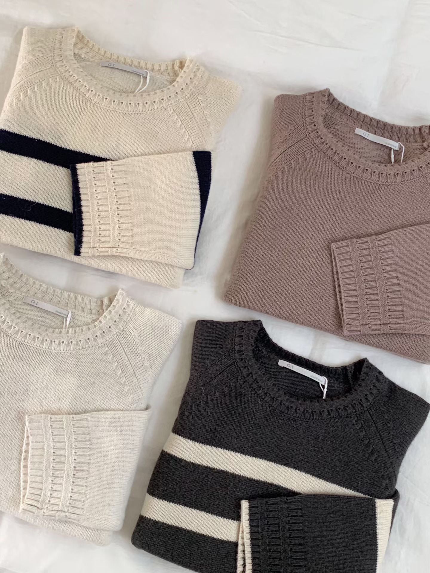 ♡百搭拉格蘭鏤空收邊毛衣♡ (C251131)