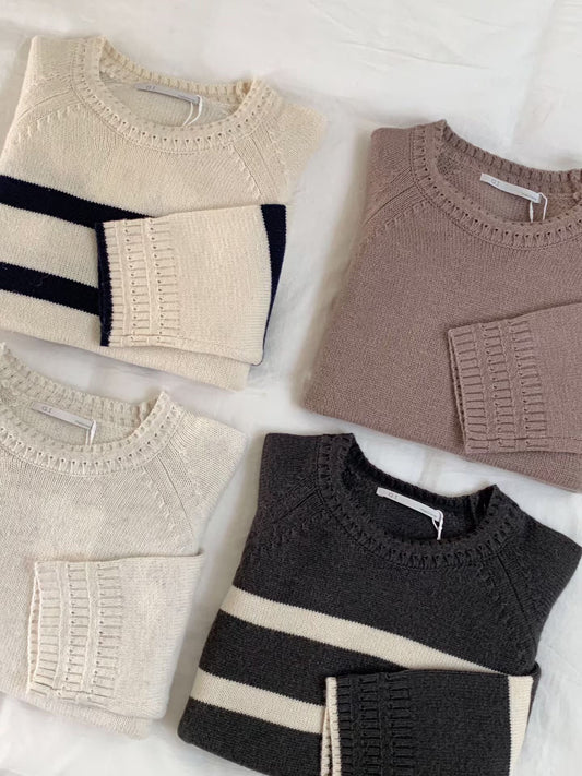 ♡百搭拉格蘭鏤空收邊毛衣♡ (C251131)