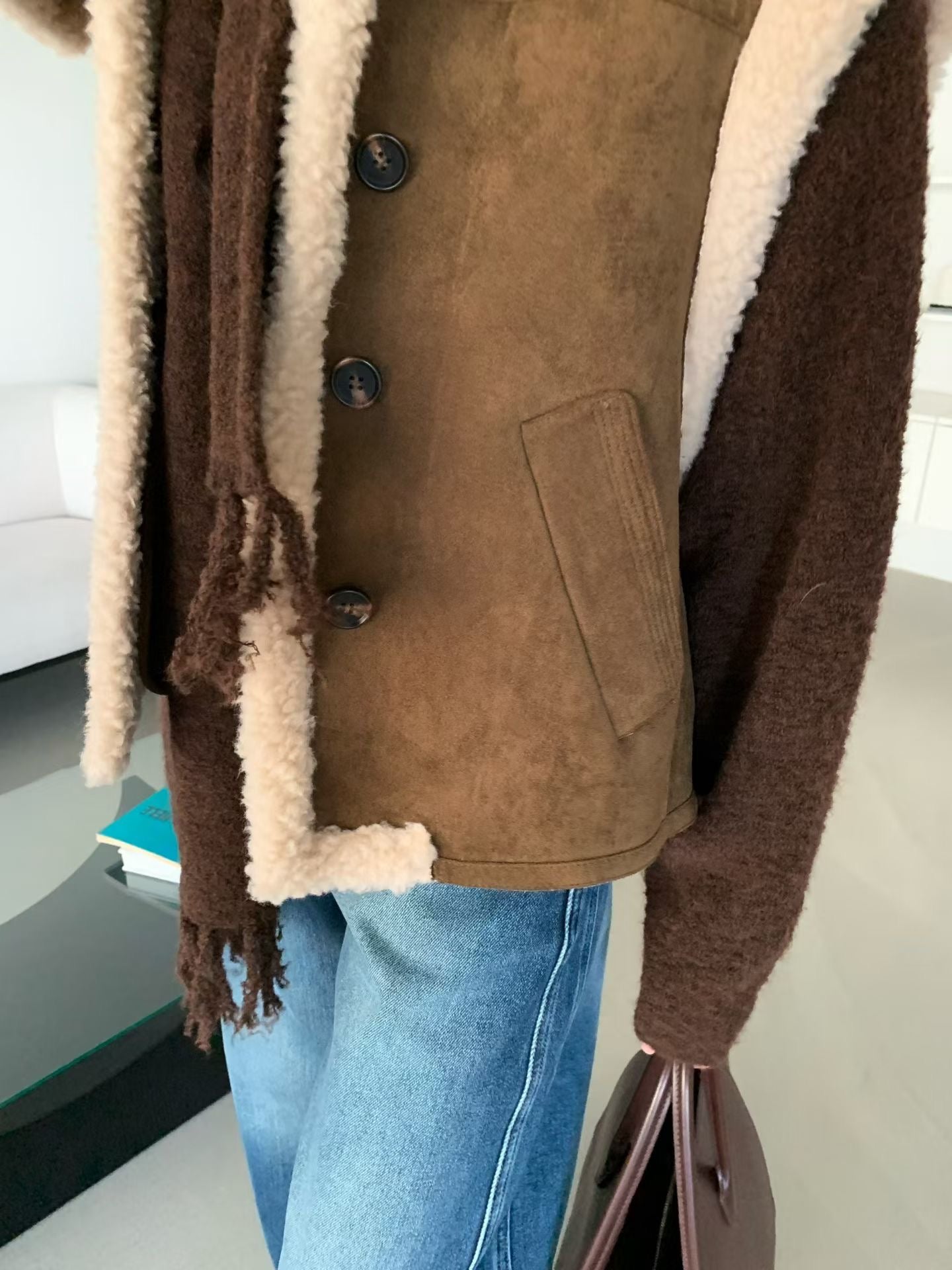 ♡迪羊羔麂皮背心♡ (C251213)