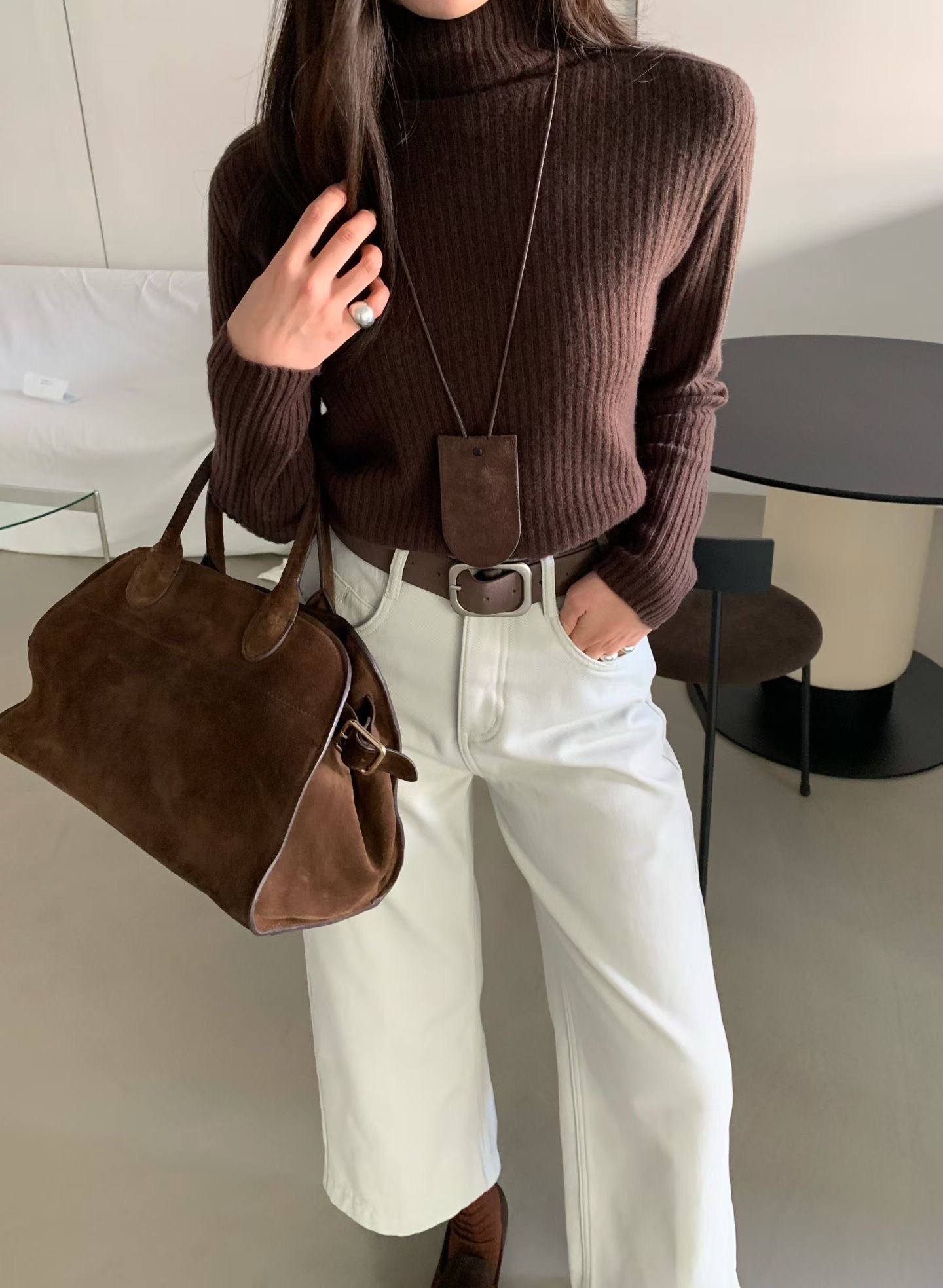 ♡日常百搭高領坑條上衣♡ (C251209)