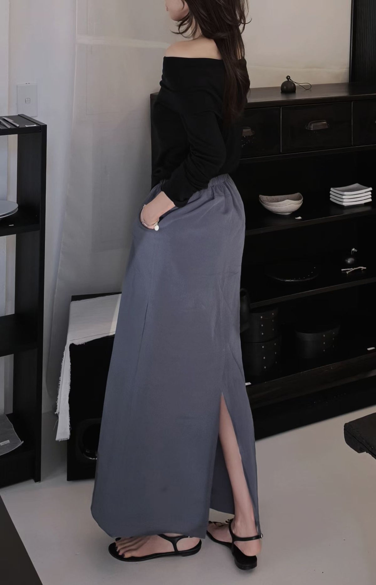 ♡Oni家♡高質感工裝休閒長裙 (C260943)