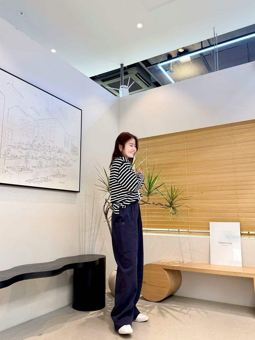 ♡率性舒適微工裝寬版彎刀褲♡ (C251161)