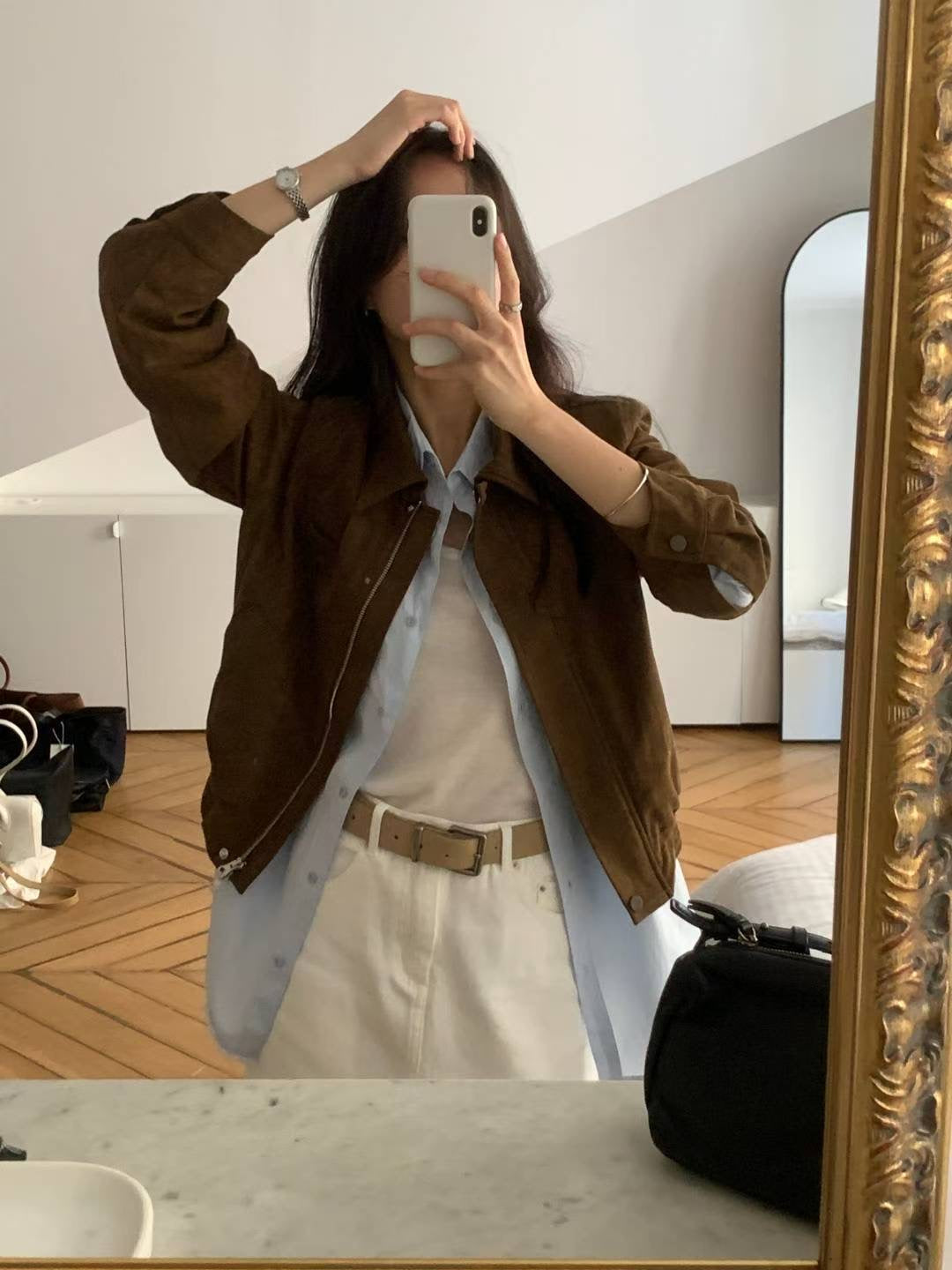 ♡極簡仿麂皮休閒夾克♡ (C251012)