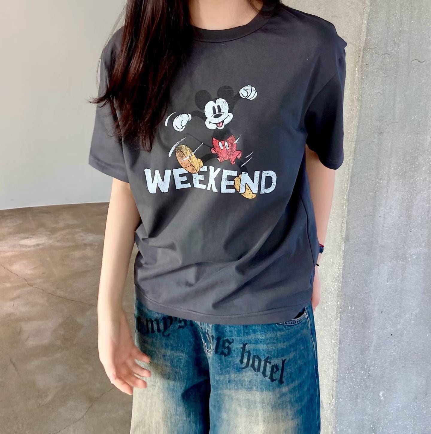 ♡元氣米奇WEEKEND舒適短T♡ (C260530)