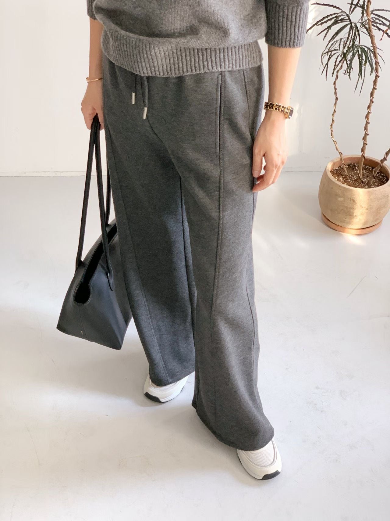 ♡柔暖刷絨修身喇叭褲♡ (C251276)