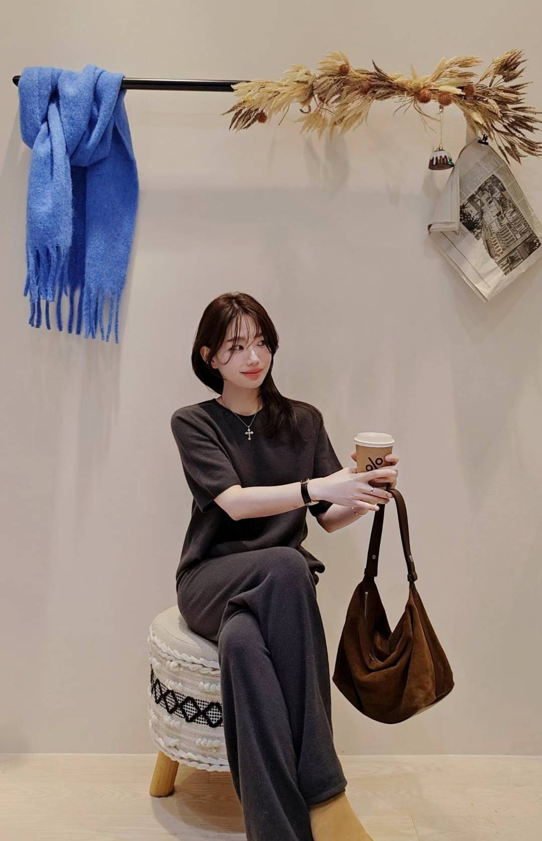 ♡Oni家♡100%羊絨喀什米爾修身長褲 (C251286)