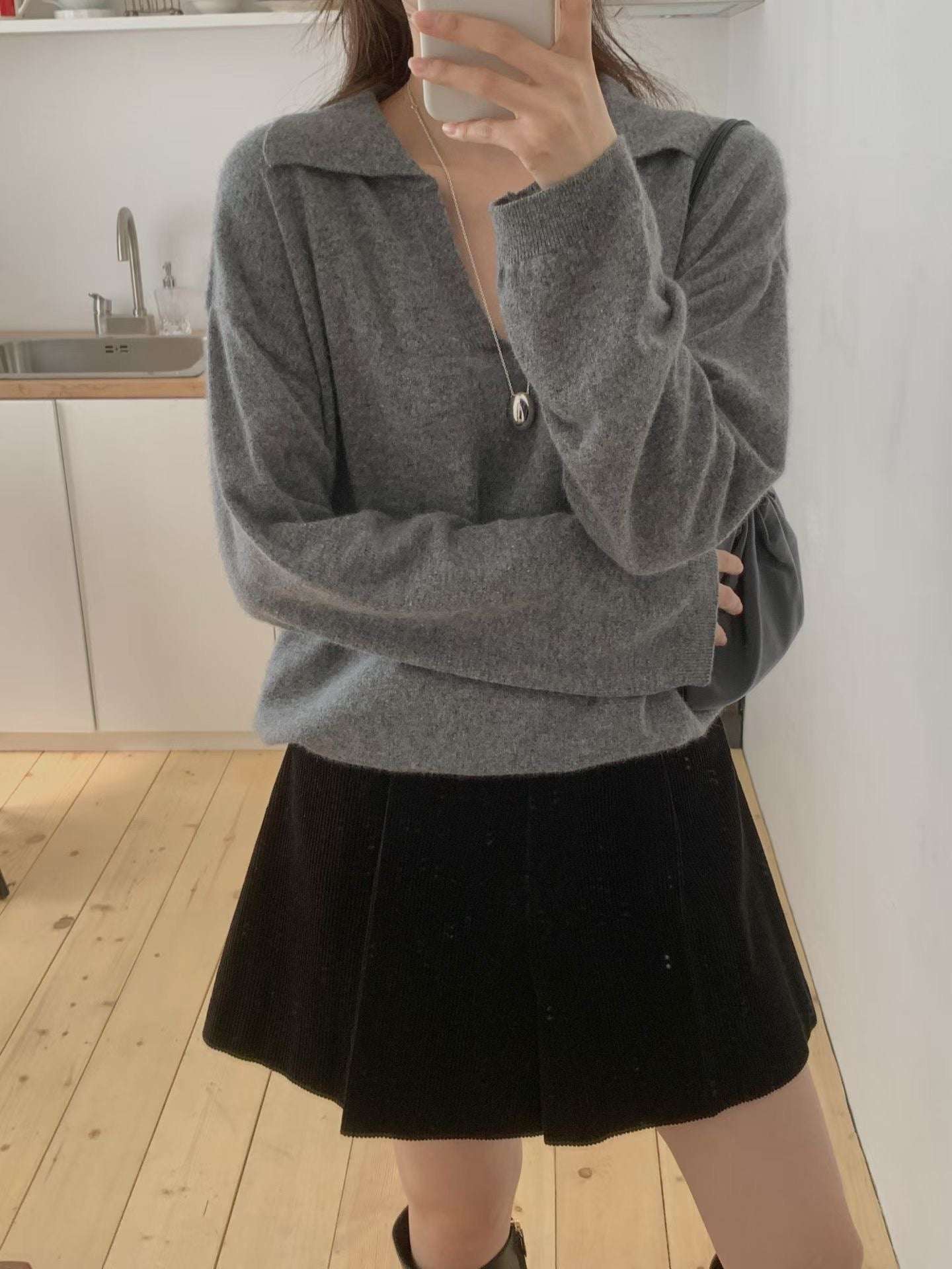 ♡氣質Ｖ翻領毛衣♡ (C251030)