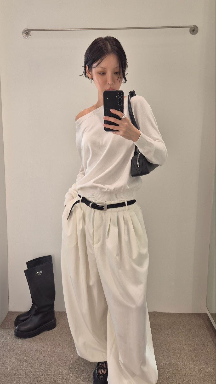 ♡極簡慵懶感船型領/斜肩多變上衣♡ (C260317)