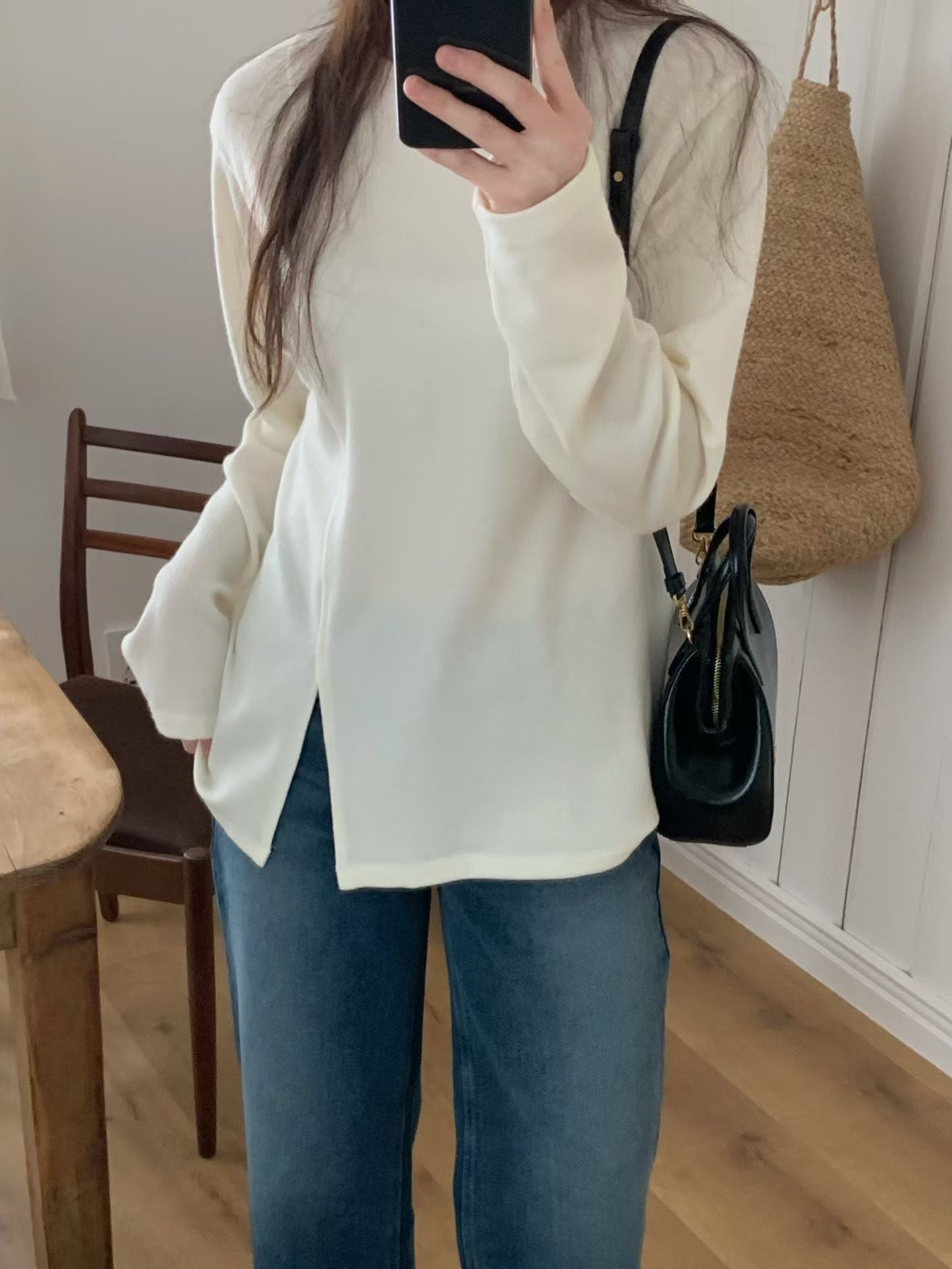 ♡極簡斜裁舒適長T♡ (C251243)