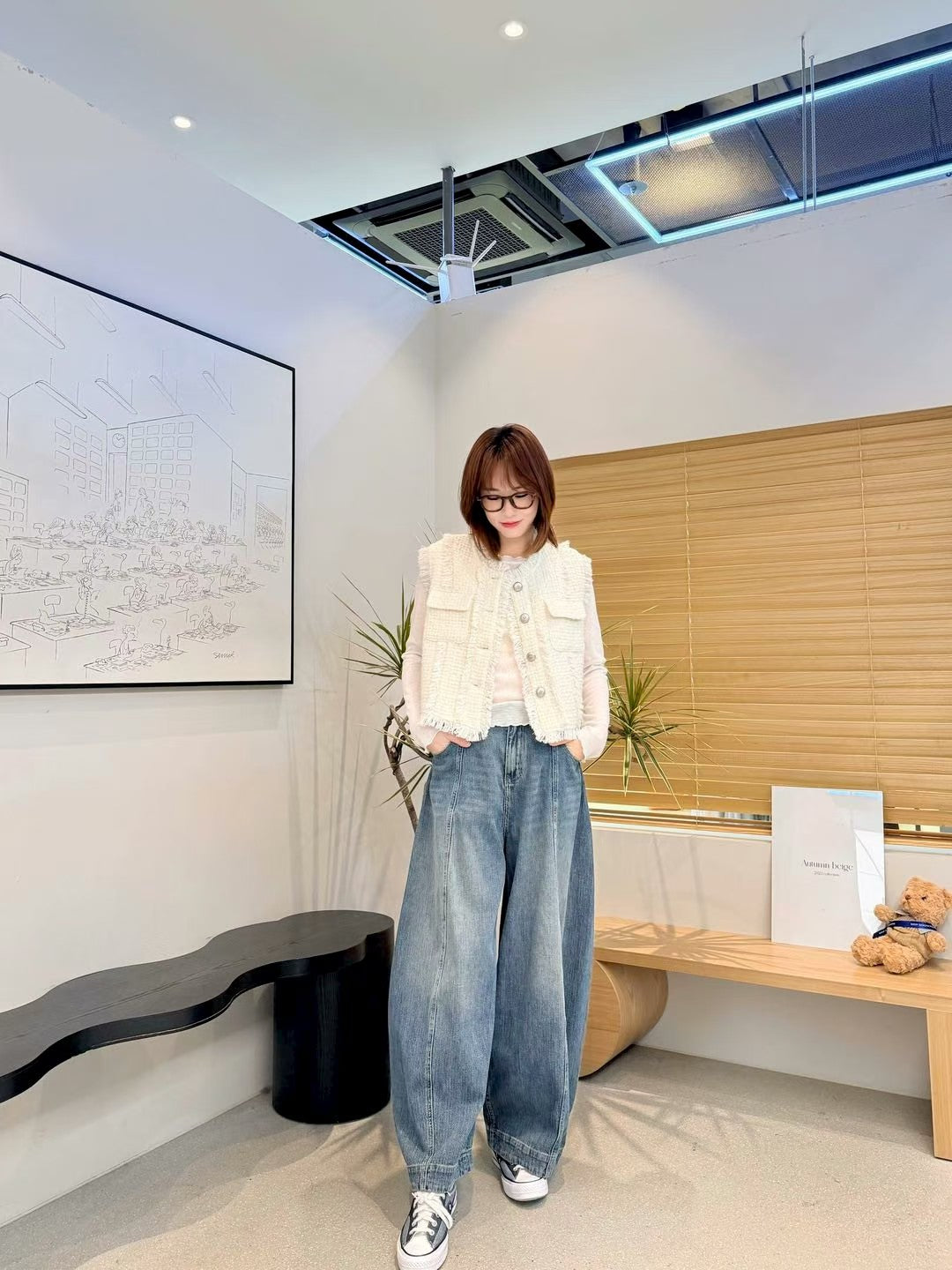 ♡細緻輕暖質感木耳邊打底衣♡ (C251156)