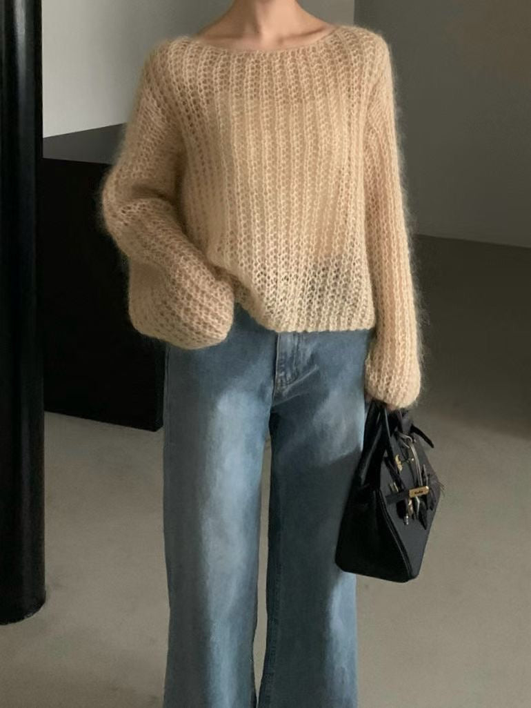 ♡空氣蓬鬆手編感針織上衣♡ (C251218)