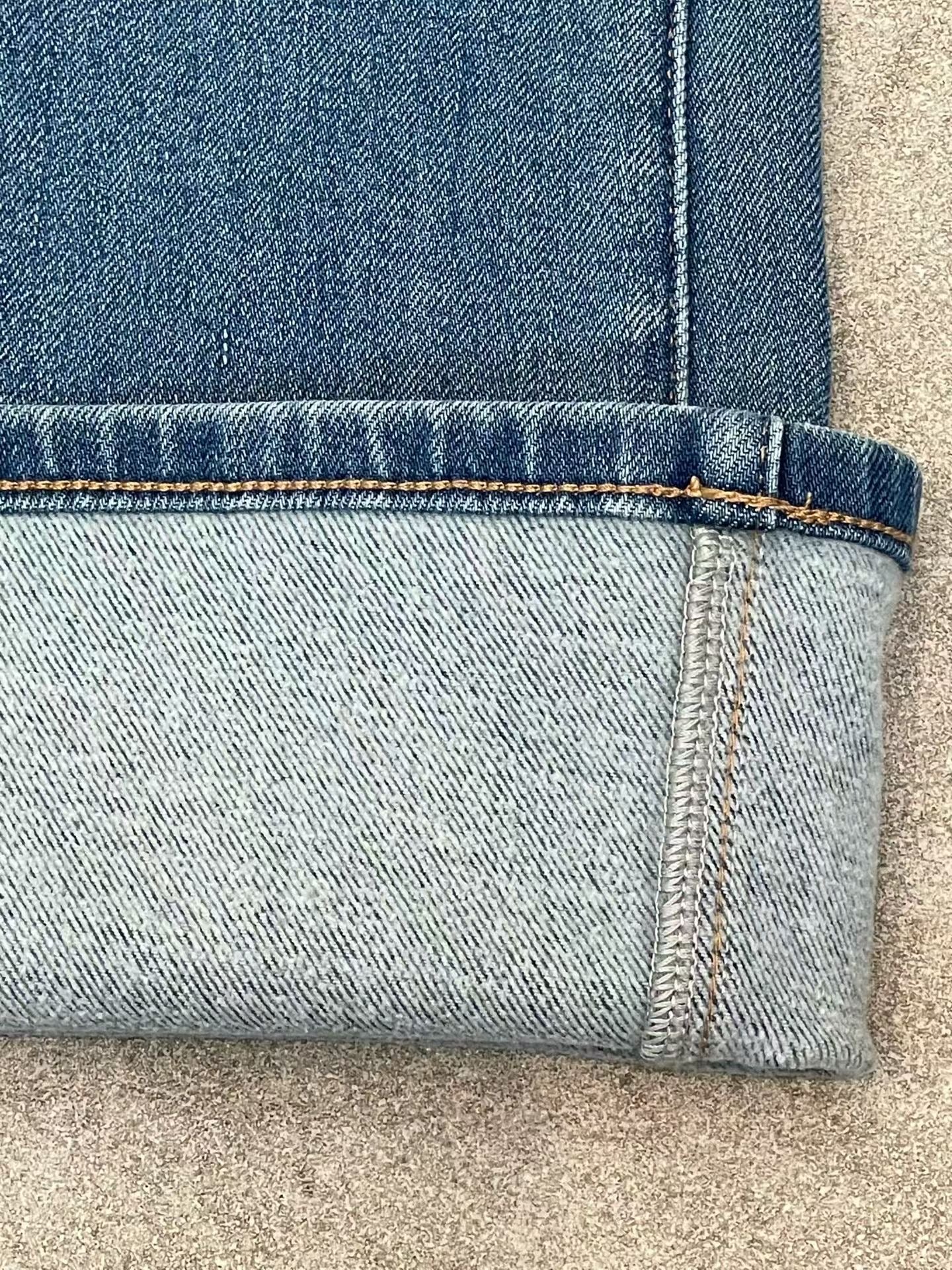 ♡雙口袋修身刷絨微喇叭牛仔褲♡ (C251216)